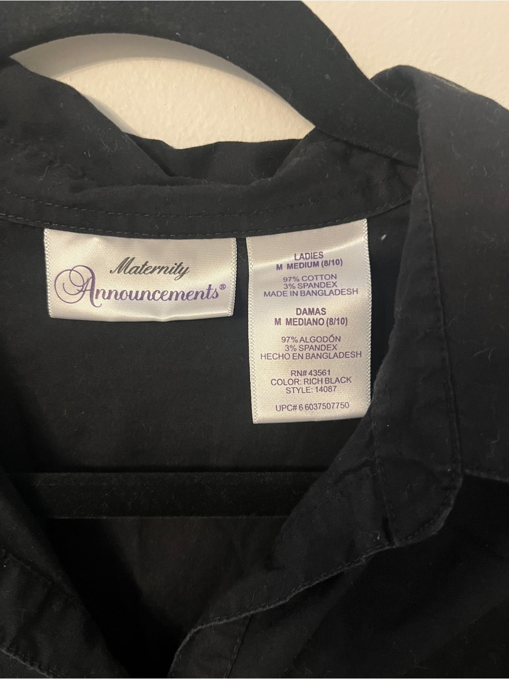Maternity black button down - Picture 2 of 2